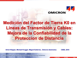 Medici&oacute;n del Factor de Tierra K0 en L&iacute;neas de Transmisi&oacute;n y