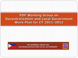 WG-DLG Work Plan for CY 2011-2012