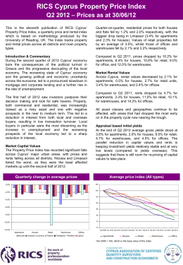 RICS Cyprus Property Price Index Q2 2012 – Prices as at 30/06/12