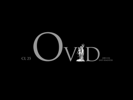 Ovid as an Epic Poet