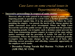 Case Laws on some crucial issues in Departmental