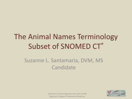 The Animal Names Subset of SNOMED CT