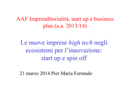 Aaf Imprenditorialità, start up e business plan