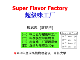 Super flavor - 中国科学院高能物理研究所