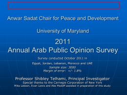 PowerPoint - Anwar Sadat Chair for Peace and Development at
