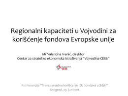 Apsorpcioni kapaciteti AP Vojvodine za korišćenje fondova