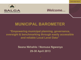 Municipal Barometer Presentation - MM Forum 29-30 April