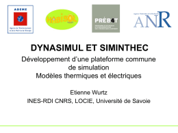 Plate-formes de simulation SIMINTHEC et DYNASIMUL