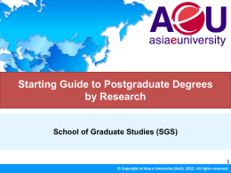 Guide for research students