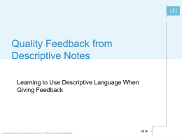 Learning to Use Descriptive Language when Giving Feedback