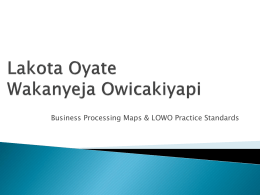 Business Processing Maps & LOWO Practice Standards