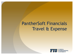 Travel and Expense - Office of Finance & Administration