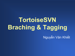 TortoiseSVN Braching & Tagging