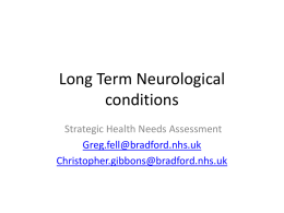 Long Term Neurological Conditions Needs Assessment