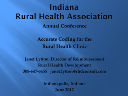 Rural Health Development - Indiana Rural Health Association