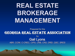 REAL ESTATE Brokerage Management for Georgia