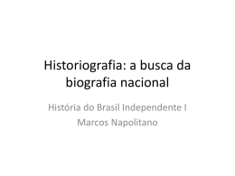 Historiografia: a busca da biografia nacional