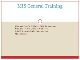 MIS General training powerpoint