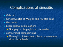 COMPLICATIONS OF SINUSITIS