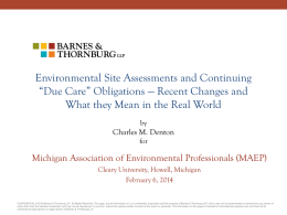 Denton Presentation - Michigan Association of Environmental