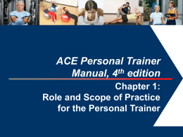 ACE Personal Trainer Manual - Western New York Teacher Center