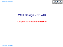 Prediction of Fracture Pressure