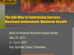 The AAA Way to Fundraising Success