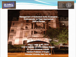 Abdominal aortic aneurysms - St. Luke`s Roosevelt Hospital Center