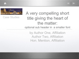 A very compelling short title giving the heart of the matter
