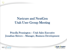 Navicure and NextGen Utah User Group Meeting Priscilla