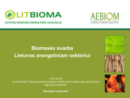 3. Biomasės svarba Lietuvos energetiniam sektoriui, Remigijus
