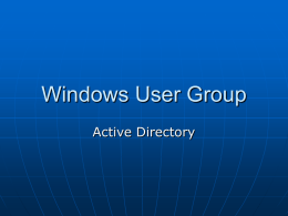 Windows User Group - New York Enterprise Windows Users Group