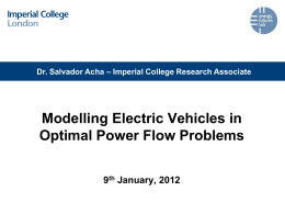 Presentaci&oacute;n Modelling Electric Vehicles in Optimal Power Flow