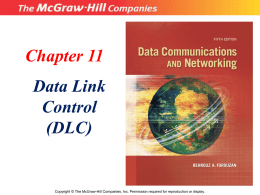 Chapter 11 Data Link Control (DLC)