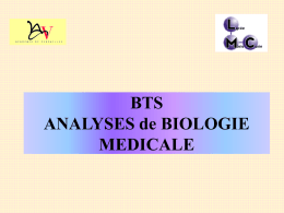 BTS analyses de biologie médicale