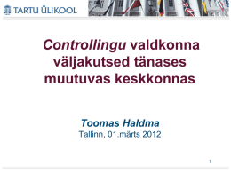 ICV Tallinn 032012 Controllingu arengusuunad TH 01032012