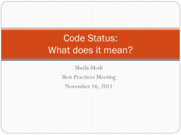 Code Status: What does it mean? - UNM Hospitalist Group / FrontPage