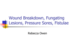 Wound Breakdown, Fungating Lesions, Pressure Sores, Fistulae.