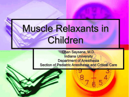 Muscle Relaxants in Children