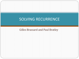 Solving Recurrence