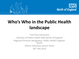 Who`s Who in the Public Health Landscape