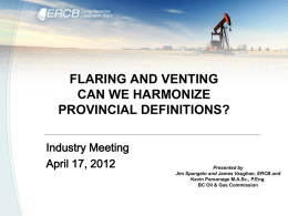 FLARING AND VENTING CAN WE HARMONIZE PROVINCIAL DEFINITIONS?
