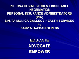 PIA insurance ppt - Santa Monica College