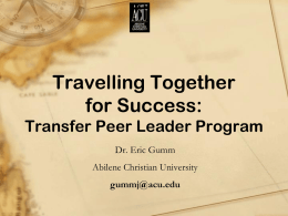 A Helping Hand: Transfer Peer Leader Program