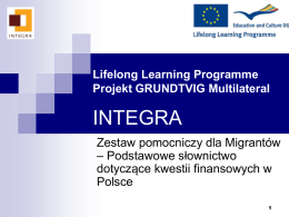 Lifelong Learning Programme Projekt - integra