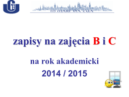 Terminarz zapisów na 2014/2015 i podstawowe informacje