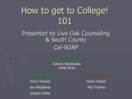 College 101 Presentation