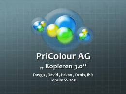 PriColour AG „ Kopieren 3.0“ Duygu , David , Hakan , Denis, Ibis
