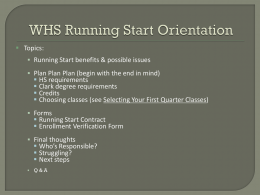 Running Start - Washougal School District!