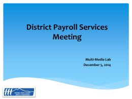 District Payroll Services Meeting